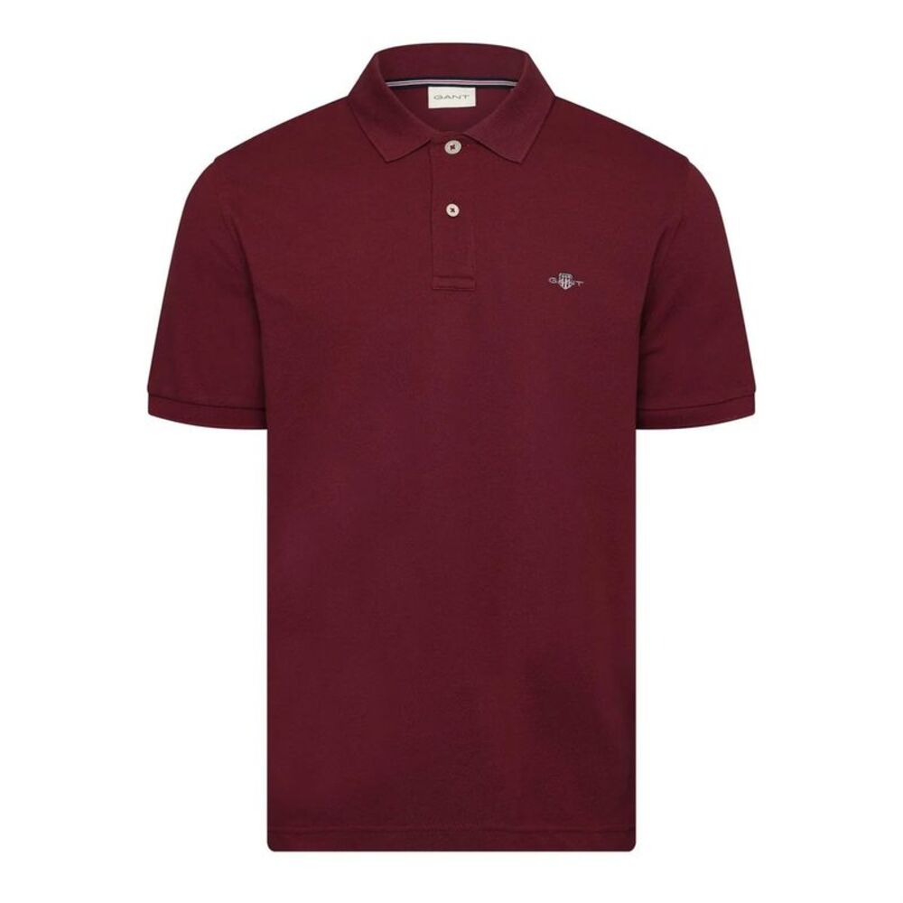 Gant Mens Embroidered Logo Polo Shirt / Wine Red